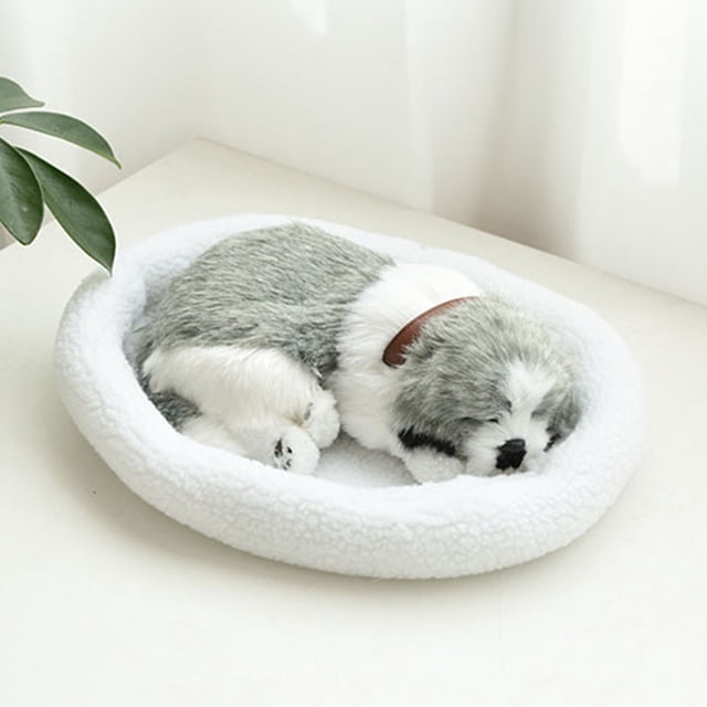Juguetes para piscina, juguetes para bebés y niños pequeños. Animales de simulación. Perro realista que duerme y respira. Incluye tapete de tela. Muñeco para dormir. Regalo para niños. Gato eléctrico.