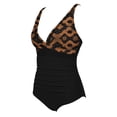 thumbnail image 6 of Mifsaly One Piece Swimsuit for Women Tummy Control V Neck Mesh Monokini Elegant Slim Fit Ruched Bathing Suits Summer Beach Vacation Swimwear S, 6 of 6