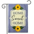 thumbnail image 2 of Briarwood Lane Blue Checkered Sunflowers Burlap Garden Flag, 2 of 4