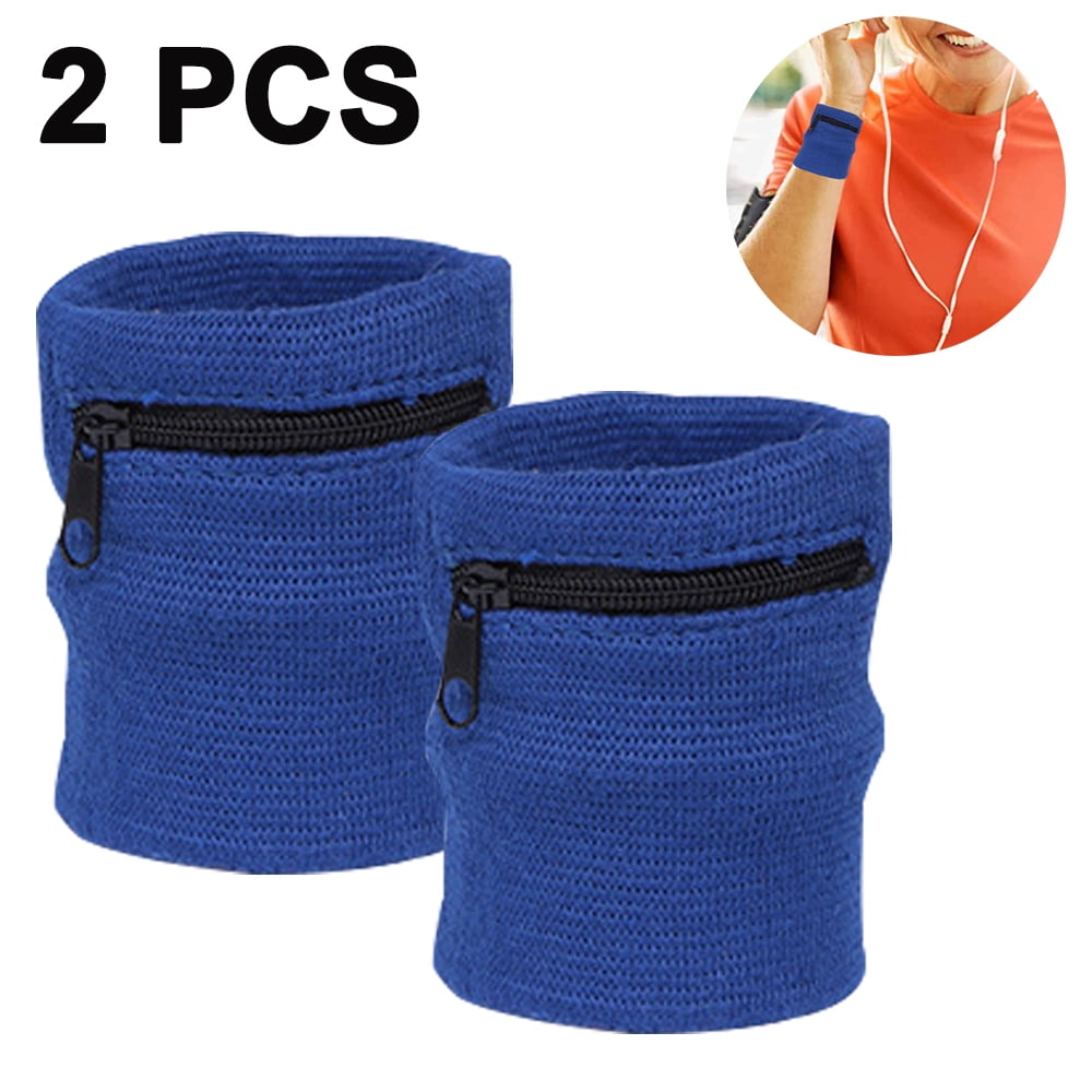 SportWristband WristPouch Zipper WristWallet Running Tennis Wrist Wallet Thick Solid Color