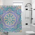 thumbnail image 2 of Cute Colorful Mandala In Purple Blue and Gold Shower Curtain，Washable Waterproof Bathroom Shower Curtain Set With Hooks,71x71 Inch, 2 of 5