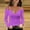 Purple, variant on AXXD Womens Sweatshirts Trendy Basic Summer 2024 Ladies V Neck Casual T-Shirts Long Sleeve Pullover Blouse Tops