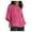 Hot Pink, variant on Women's 3/4 Length Sleeve Tops Cotton Linen Plus Size Shirts Solid Color Crew Neck Fashion Casual Loose Blouses (XL, White)