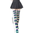 thumbnail image 3 of Colorful Striped Stockings Knee High Socks for Women over the Knee Socks Teen Thigh High Socks Warm Long Knee Hosiery, 3 of 5
