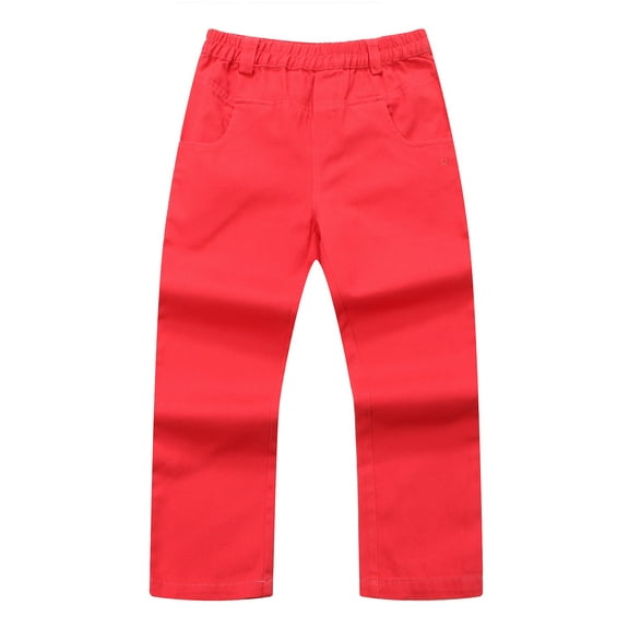 Richie House Girls' woven twill trousers with embroidery details RH1001