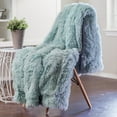thumbnail image 3 of Chanasya Super Soft Shaggy Longfur Throw Blanket | Snuggly Fuzzy Faux Fur Lightweight Warm Elegant Cozy Plush Sherpa Microfiber Blanket | For Couch Bed Chair Photo Props - 60 "x 70" - Aqua Turquoise, 3 of 9