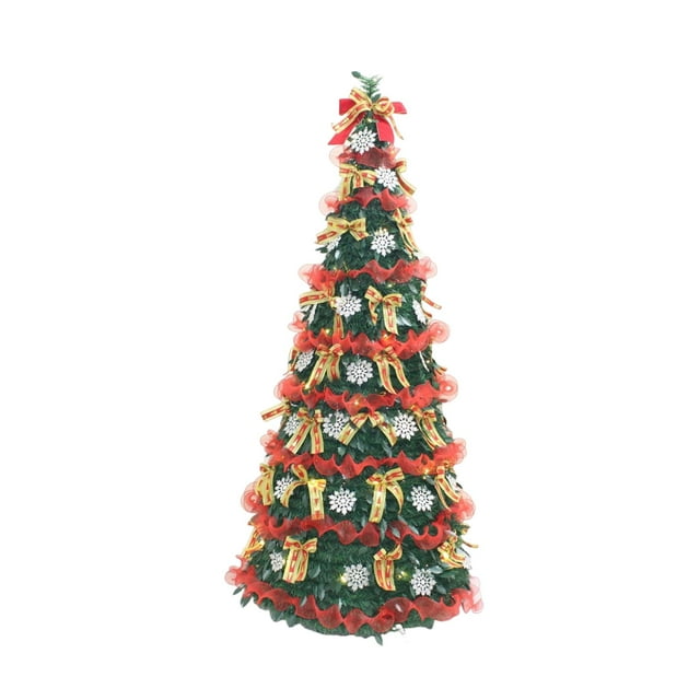 plegable con cintas, práctico y portátil, adorno navideño estético para hotel, hogar, bar y sala estar. 150 centímetros