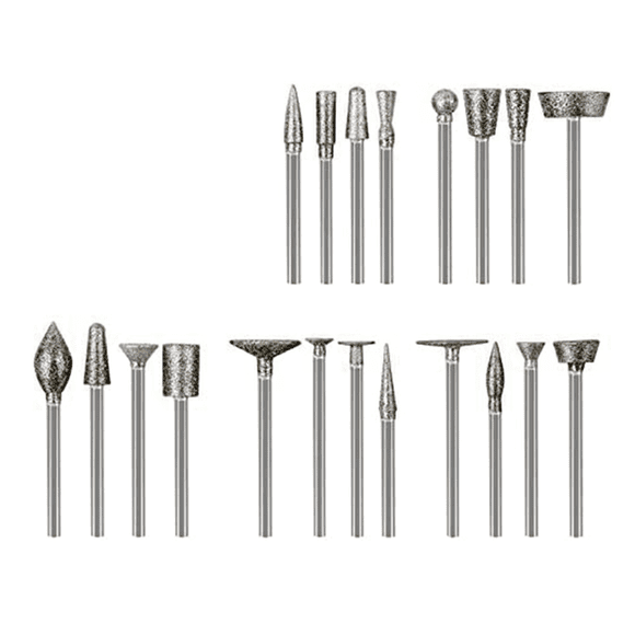 Stone Carving Set Diamond Burr Bits,60PCS Polishing Kits Tools Accessories with 1/8 Inch for Carving