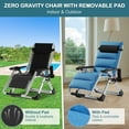 thumbnail image 6 of Slsy Zero Gravity Chair, Folding Adjustable Reclining Lounge Chair with Cushion, Headrest and Cup Holder, Supports up to 440lbs, 6 of 16