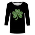 thumbnail image 3 of Aofany Plus Size T Shirts for Women St Patricks Day Shamrock Tee Holiday Casual Crew/V Neck 3/4 Sleeve Tops, 3 of 4
