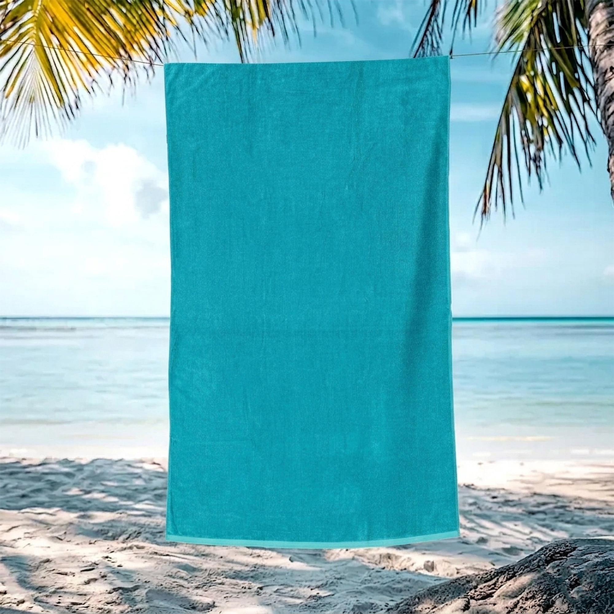 Mainstays Solid Reversible Beach Towel, Cobalt/Blue, 1 Piece, 36" x 72"