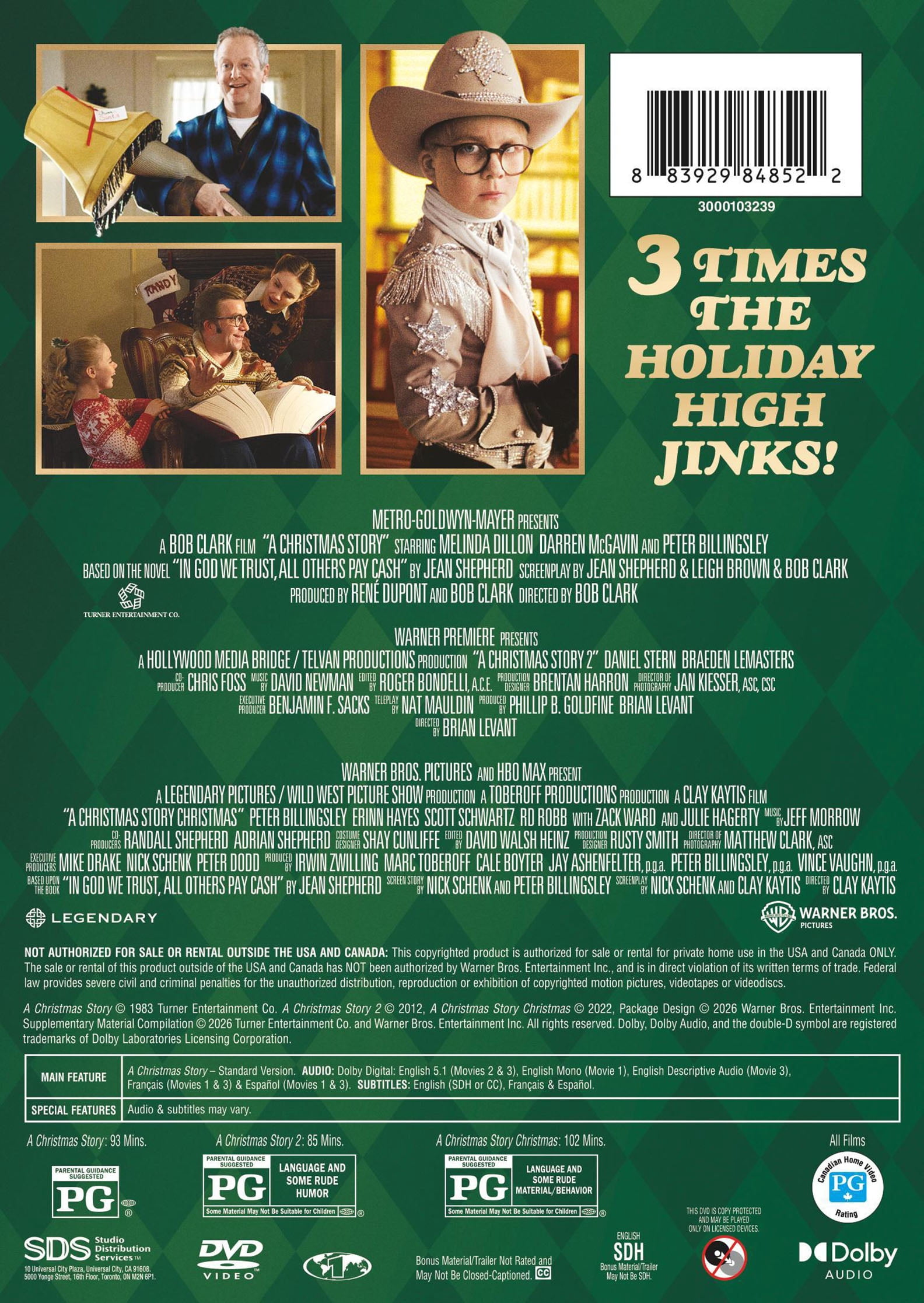 A Christmas Story 3-Film Collection (DVD), Comedy, Warner Bros.
