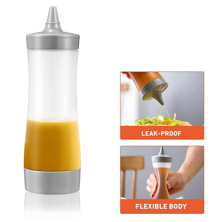 Condiment Squeeze Bottles, Empty Squirt Bottle, Leak Proof - for Ketchup,  Mustard, Syrup, Sauces, Dressing, Oil, Arts & Crafts, BPA FREE Plastic -  Perfect for Kitchen 