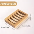 thumbnail image 3 of Ikeay Natural Wooden Soap Dish Holder, Slatted Drainage Base for Bathroom, Kitchen, Vanity Countertop, Water-Resistant, No Assembly Required Beige, 3 of 6