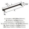 thumbnail image 6 of Amerock Faircrest 8-13/16 inch (224mm) Center-to-Center Oil-Rubbed Bronze Cabinet Pull, 6 of 7