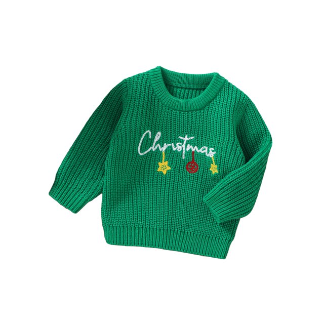 SUNSIOM Baby Girl Sweater Long Sleeve Flower Letters Knit Pullover Sweatshirt Warm Fall Winter Clothes