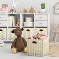 thumbnail image 4 of Posprica Storage Bins Storage Cubes 13 13 Fabric Drawers Organizer Basket Boxes Containers (13 13 13/4Pcs Cream/Gold Geometry Pattern), 4 of 5