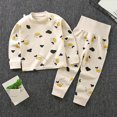 thumbnail image 2 of TOWED22 Little Girls Boys Pajamas Toddler Clothes Cute Graphic Cotton 2 Pieces Pjs Kids Jammies Sets Fall Winter Sleepwear 6-24 Months 2t 3t 4t 5t 6t 7t 8t 9t Children(Khaki,1-2 Y), 2 of 4