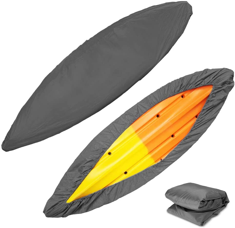 Grey Kayak Cover Canoe Boat Shield Waterproof Storage UV Resistant Heavy Duty 