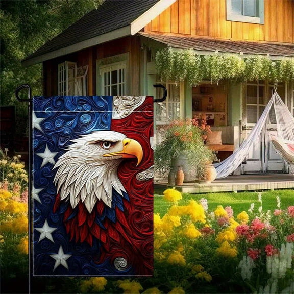 BSJJY American 250th Anniversary Small Garden Flag 12x18 Inches, Double-Sided USA Bicentennial Patriotic Pattern Yard Sign for Home Farmhouse Outdoor Lawn Decor (I)