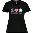 thumbnail image 3 of Inktastic Rescue Dogs Peace Love Rescue Pet Gift Women's Plus Size T-Shirt, 3 of 5