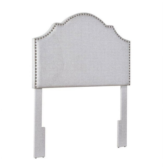 HomeFare Double Clou Garniture Tête de Lit Traditionnelle en Gris Clair