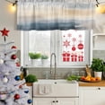 thumbnail image 5 of Navy Blue Beige Gray Curtain Valances for Windows, Kitchen Valance Window Treatments Panel 2 Pack, Modern Abstract Art Rod Pocket Short Curtains for Bathroom Bedroom 42 x 12 Inch, 5 of 8