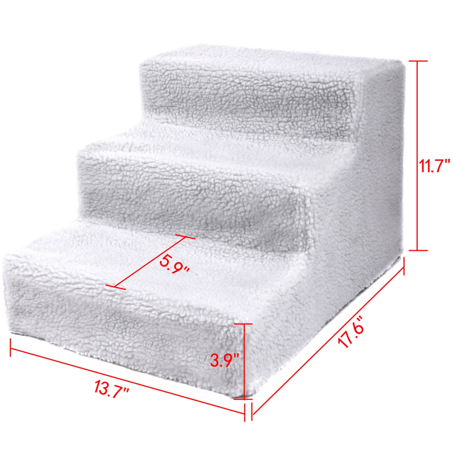 Pefilos 11.7 Inch Dog Stairs and Steps for Small Dogs Cats,Non-Slip 3 Tiers Plastic Dog Ramp/Ladder, Best for Small Animals,Doggy,Kitty, White Pefilos 11.7 Inch Dog Stairs and Steps for Small Dogs Cats,Non-Slip 3 Tiers Plastic Dog Ramp/Ladder, Best for Small Animals,Doggy,Kitty, White