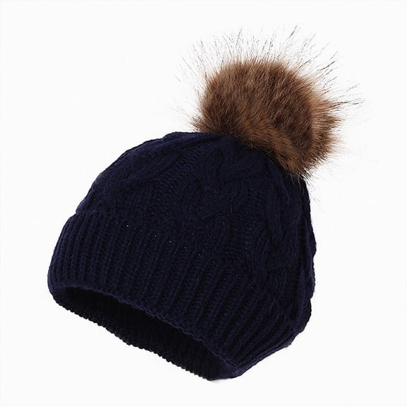 Toddler Boys Girls Beanie Hat Infant Toddler Winter Skiing Hat For Baby Girl Boy Knitted Warm Skiing Caps Pompom Kids Hat 0 24 Months