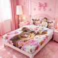 thumbnail image 3 of meiyoeat Highland Cow Flower Bed Sheets,Cute Farm Cattle Full Size Sheets For Girl,4pcs,1 Flat Sheet,1 Fitted Sheet and 2 Pillowcases, 3 of 6