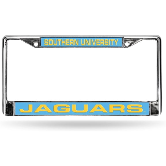 Southern University NCAA Jaguars Chrome Metal License Plate Frame Holder