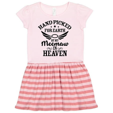 

Inktastic Handpicked for Earth By My Meemaw in Heaven with Angel Wings Gift Toddler Girl Dress