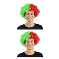 thumbnail image 4 of Seitruly Peluca de payaso Pelo Fiesta de Navidad Pelos sintéticos Aficionados al fútbol Multiusos Amplia aplicación Multicolor Headwearing Portugal Tamaño libre 2piezas, 4 of 6