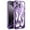 Purple, variant on TECH CIRCLE Electroplated TPU Phone Case For iPhone 11 2019 6.1", Bling Case with Crystal Rhinestones, Hollow-out Design, Heat Dissipation, Lightweight Slim Fit Protective Cute Case, Silver