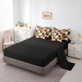 thumbnail image 4 of Manfei Floral Cat Queen Bedding, Daisy Pet Bedding Comforter Set Queen, Multicolor, Black Reversible, 7-Piece, 4 of 6