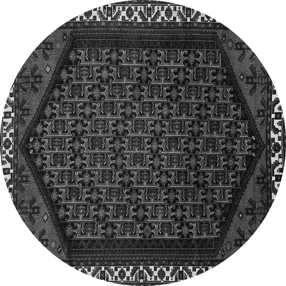 Ahgly Company Indoor Round Persian Gray Traditional Area Rugs, 7' Round