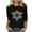 Black, variant on ShiShine Christmas Crew Neck Shirt for Women Funny Xmas Graphic 3/4 Sleeve Tee Winter Holiday Family Party Tops