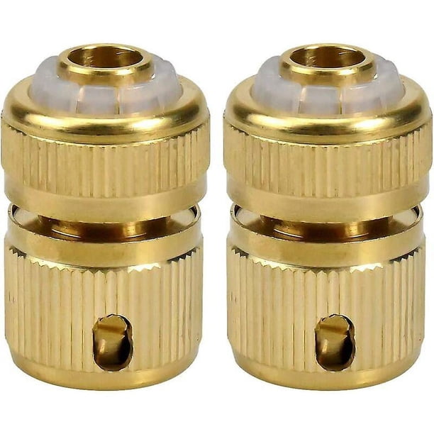 2 piezas de accesorios para mangueras de jardín, conectores rápidos para mangueras de jardín de latón macizo de 1/2 ", adaptadores de conexión para aparatos de grifo sin fugas, conexión rápida y fácil