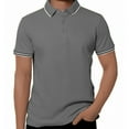 thumbnail image 2 of Afdoent Golf Polo Shirts For Men Summer Leisure Shirt Solid Color Minimalist Short Sleeve Polo Shirt Classic, 2 of 3