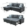 thumbnail image 2 of Ainehome Convertible Sectional Sofa with Storage Chaise - L-Shaped Futon Sofa Bed with Pull-Out Sleeper for Living Room, Dark Grey, 2 of 8