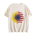 thumbnail image 4 of Drses ‌‌‌‌ ‌‌Women's Christian & Patriotic T-Shirts - Vintage Bible Verse & American Flag Sunflower Graphic Tees (S-2XL, White/Red/Blue) for 4th of July & Independence Day, 4 of 5