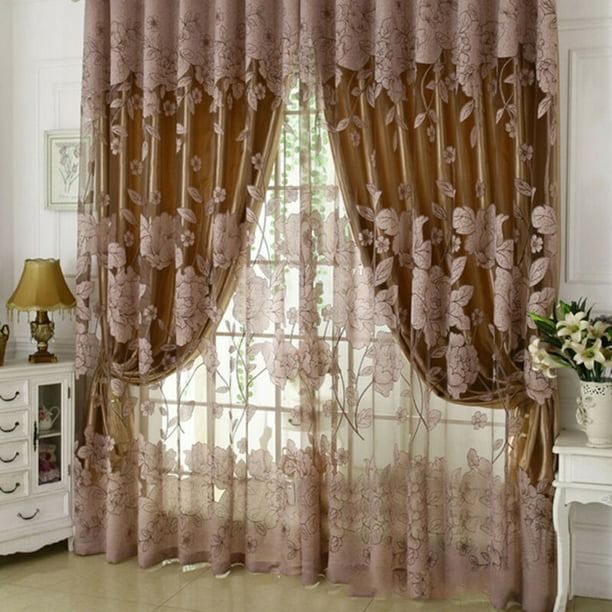 Willstar Flower Pattern Voile Curtains Living Room Window Curtain Tulle  Sheer Curtains US - Walmart.com