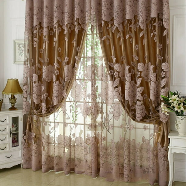Willstar Flower Pattern Voile Curtains Living Room Window Curtain Tulle Sheer Us Com Willstar Flower Pattern Voile Curtains, Curtains For Family Room Windows