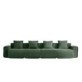thumbnail image 4 of Newest Modern Velvet 4-Seater Sofa with Deep Seat & Throw Pillows for Family Room & Lounge, Green, 4 of 16