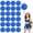 Blue+Blue, variant on Cheerleading Poms 24 Pcs Four Finger Handle Handheld Pompoms for Sports Team Cheer Spirit Games Dance Party Adults