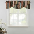 thumbnail image 2 of Tie Up Valances for Windows, Vintage Wood Grains Adjustable Valance Curtains Window Treatment for Living Room, Farmhouse Colorful Wooden Texture Rod Pocket Kitchen Curtains & Drapes 60x18 Inch, 2 of 9