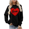 thumbnail image 2 of VBARHMQRT Chandails à Capuche Surdimensionnés pour Femmes Quotidien Maison Extérieur Entraînement Manches Longues Col Rond T-Shirt Haut Imprimé Chandail en Molleton Blouse de Rue Mode Urbaine, 2 of 7