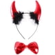 thumbnail image 5 of Tocado de cuernos de diablo, disfraz de Animal, pajarita de cola, conjunto de Cosplay de Halloween, 3 uds., 5 of 5