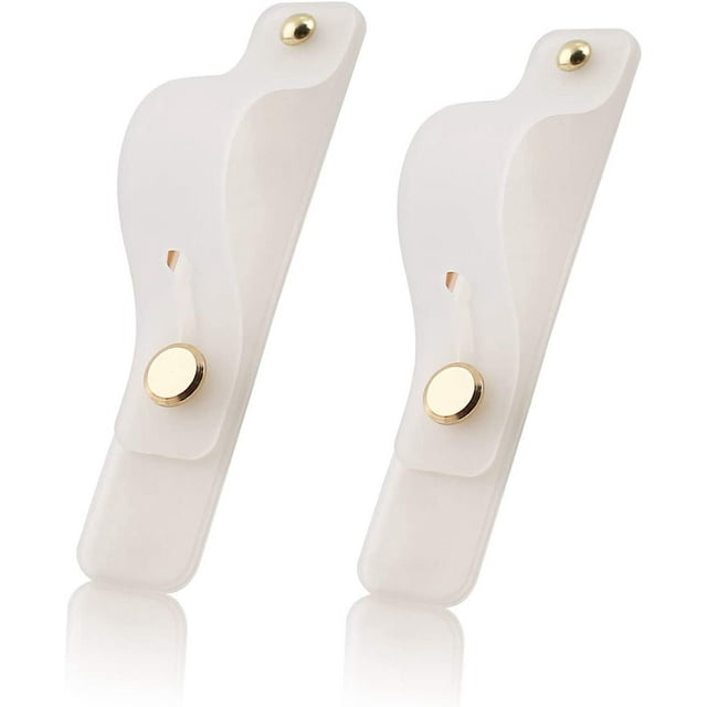 LAICAIW Removable and Reusable Cell Phone Grip Strap, Telescopic Finger Strap Bracket Universal Silicone Phone Stand Holder with Portable Phone Finger Stretching Loops (White)