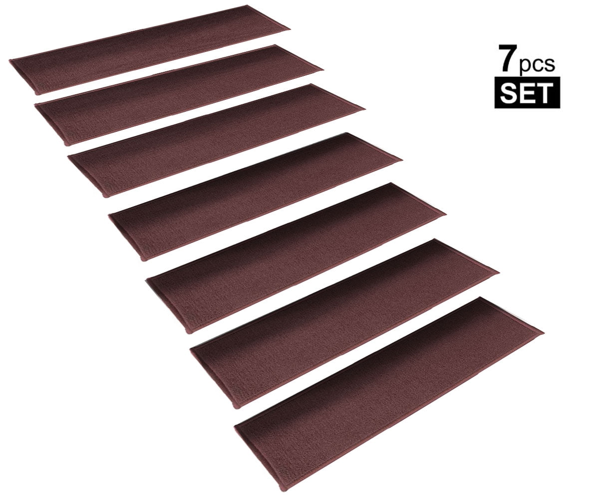 StepBasic NonSlip Mat Rubber Backed Slip Resistant Anti Bacterial Stair Treads Gripper Mats Set